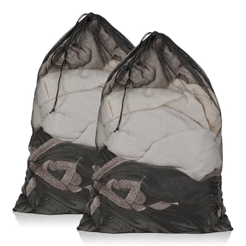 2-Pack Large Mesh Laundry Bags with Locking Drawstring, 23x34 Inch