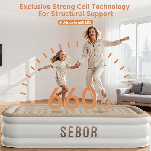 Twin XL Air Mattress with Built-In Electric Pump - 18" Blow Up Bed