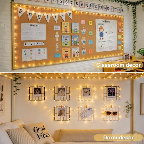 JMEXSUSS 2 Pack Battery Operated Fairy Lights, 400 LED Warm White Copper Wire Twinkle String Lights with Remote for Bedroom and Outdoor Decor