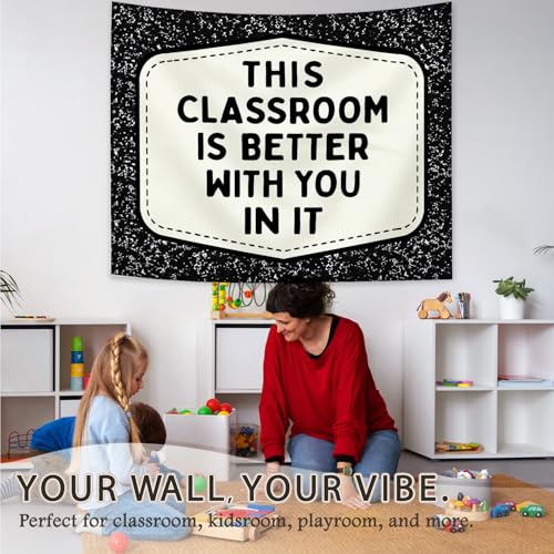 Boho Classroom Welcome Tapestry - Wall Hanging Banner Decor, 50x60 in