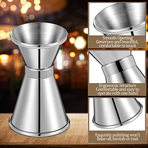 Amyhill 18 Pcs Double 1/2 & 1 oz Stainless Steel Cocktail Jiggers for Bartenders