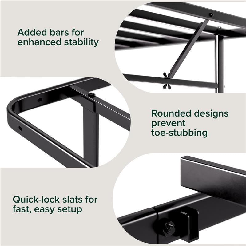 14-Inch Heavy Duty Steel Metal Bed Frame - Queen Size Mattress Foundation