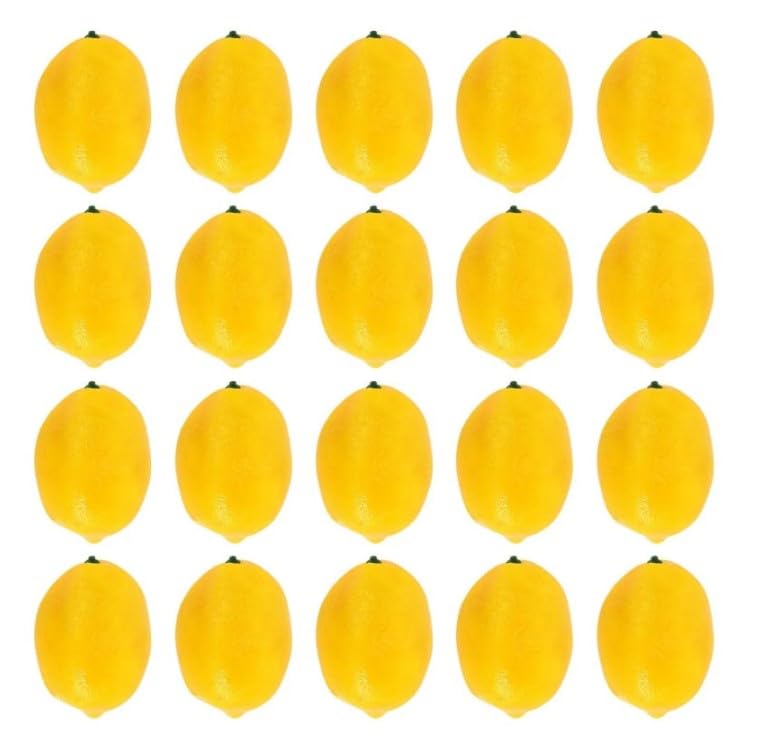 20Pcs Yellow Artificial Lemon Decor for Home & Party