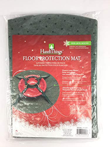 Absorbent Christmas Tree Floor Protection Mat - 28-Inch Round, Green