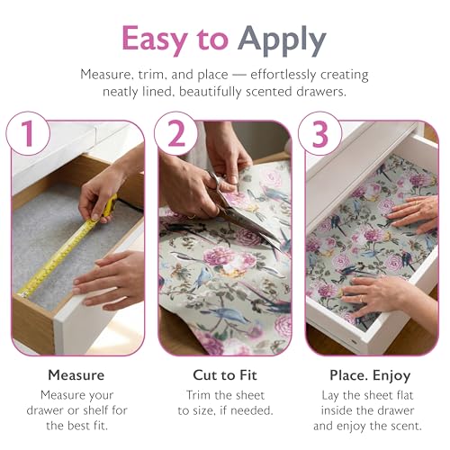 Scented Drawer Liners, Royal Bloom Fragrant Shelf Paper, 22 x 16 Inches