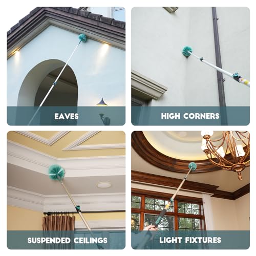 High Reach Cobweb Duster with 5-12 Ft Telescopic Extension Pole