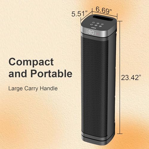 1500W Electric Space Heater 24-Inch with Remote & Thermostat