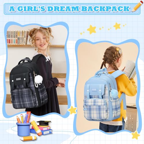Girls School Backpack - Cute Kawaii Large Capacity Kids Laptop Bookbag