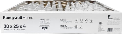 Honeywell Pleated Air Filter - MERV 11, 20" x 25" x 4" | 2-Pack with Same Day Supply Reminder