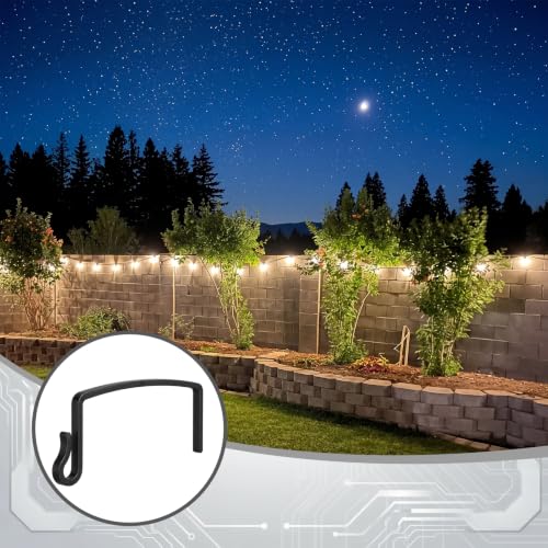 30 Pcs No-Drill Outdoor String Light Hooks for 6-Inch Concrete Walls & Fences