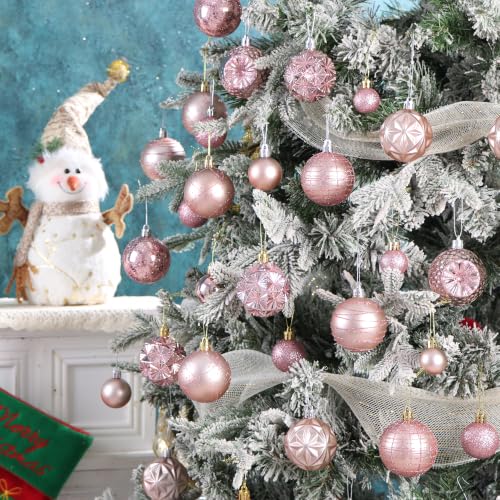 Pink Christmas Ball Ornaments 100Pcs Luxury Tree Decorations - Forsylvanas