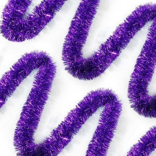 Ohiyoo Purple Tinsel Garland 50 Feet Christmas & Party Decor