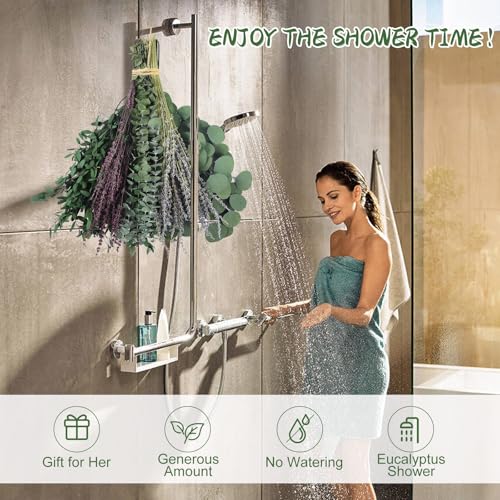 120 Pcs Preserved Dried Eucalyptus Stems & Lavender Flowers for Shower & Decor