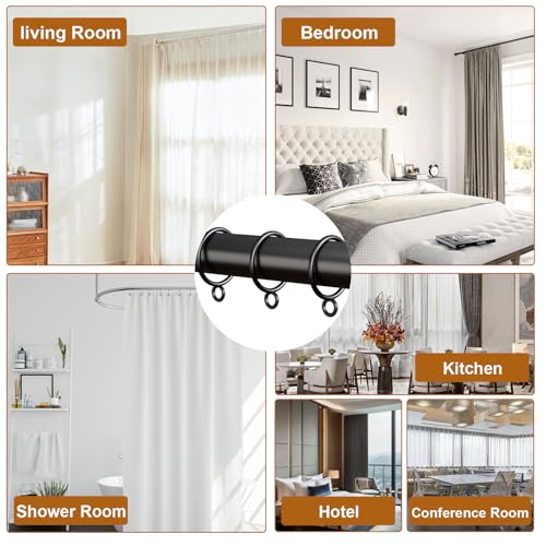 50 Pack Metal Curtain Rings with Eyelets - 1.5 Inch Heavy Duty Drapery Rings