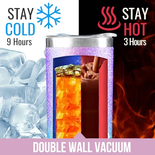 Onebttl 20oz Golf Tumbler for Women - Blue Purple, Spill-Proof, Insulated Gift