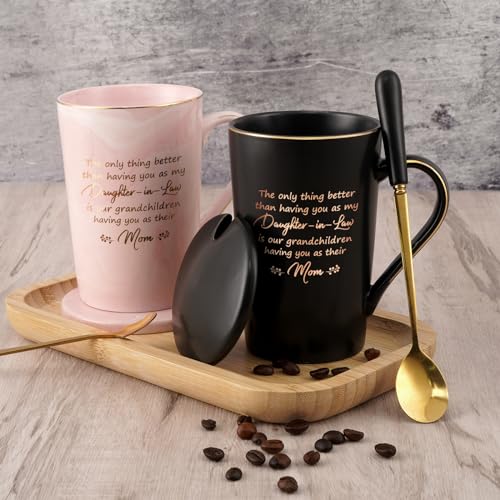 YHRJWN Daughter-in-Law Gift Mug - Only Thing Better Than Having You - Black, 14 Oz Mother’s Day & Gift