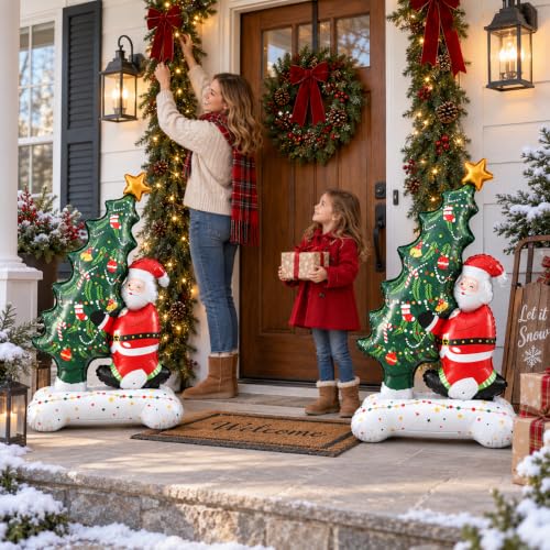 CGIYYAR 2 Pack Christmas Santa Balloons 3.5FT Self-Standing Holiday Decor