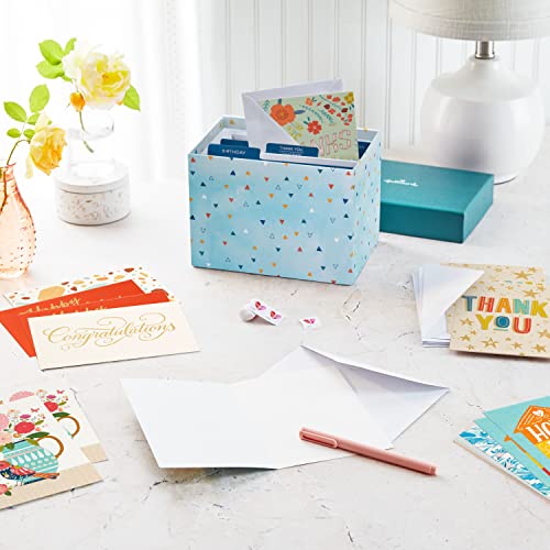 Hallmark All Occasion Boxed Set of Assorted Blank Greeting Cards with Card Organizer (Pack of 100)?Birthday, Thank You, Congratulations, Wedding, Baby, Thinking of You, Sympathy
