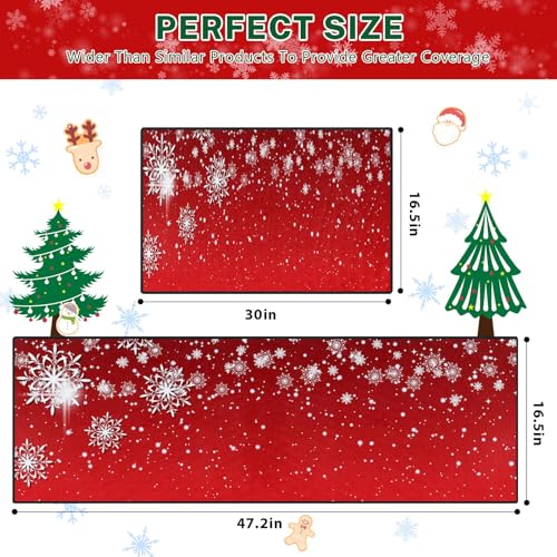 ArtSocket Christmas Snowflakes Non-Slip Kitchen Rugs Set of 2 - Merry Christmas 2