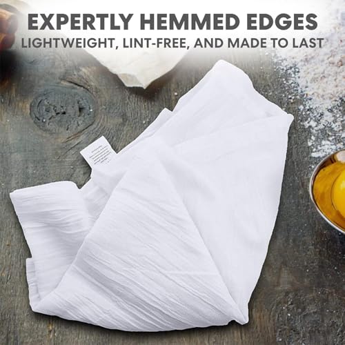 100% Cotton Flour Sack Kitchen Towels 24x24 Inch - 12 Pack Lint-Free Set
