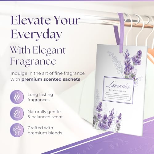 15-Pack Lavender Scented Sachets for Drawers and Closets