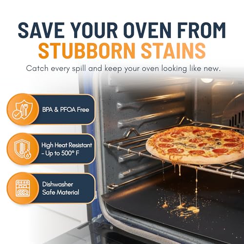 Heavy Duty Non-Stick Oven Liners - 2 Pack 17x25 Inch Reusable Oven Mats