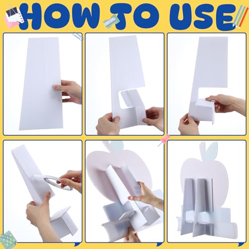 6 Pcs Large Back to School Party Decorations 20-Inch Plastic Cutouts with Stands