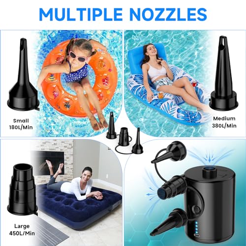 Portable Rechargeable Electric Air Pump for Air Mattress & Inflatables