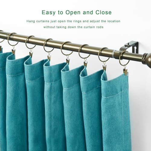 Openable Curtain Rings with Clips, 1.26-inch Bronze Drapery Rings, Set of 36