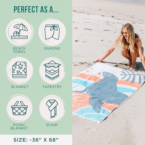 Organic Turkish Cotton Beach Towel - Sand-Resistant & Quick-Dry Blanket