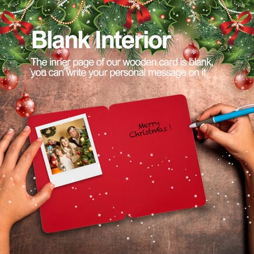 Celebrate His Birth Wooden Christmas Greeting Card with Envelopes - Religious Holiday Decoration