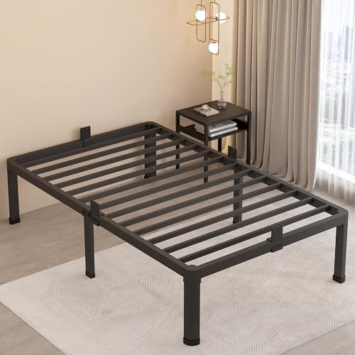Twin XL Metal Platform Bed Frame, 18-Inch Heavy Duty Steel with Storage