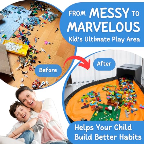 XL Toy Storage Organizer with Play Mat - Collapsible Fabric Cube Bin