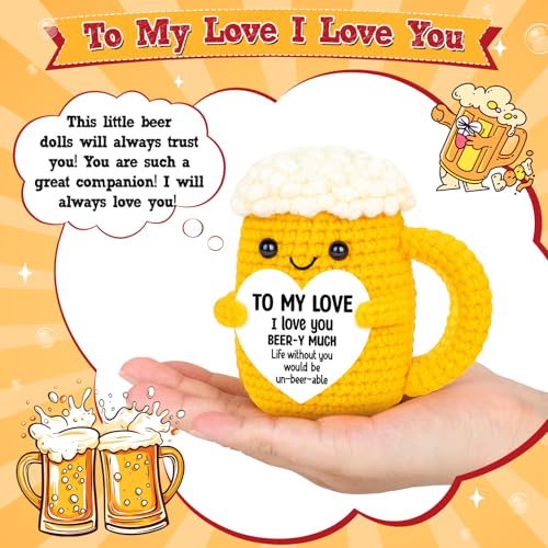 Handmade Crochet Beer Doll Anniversary Gift for Boyfriend Husband