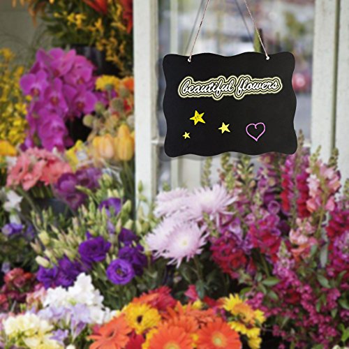8x10 Inch Double Sided Chalkboard Signs with Hanging Strings, 4 Pack