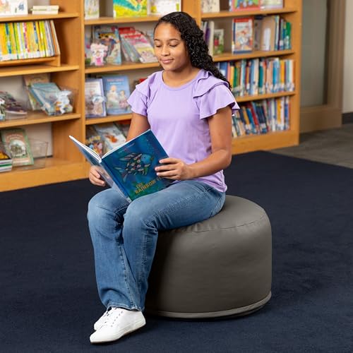 Vinyl Pouf Seating for Kids - Compact Soft Floor Cushion for Classrooms