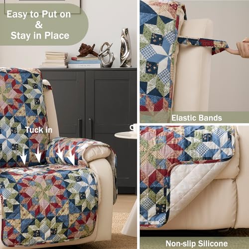 Quilted Patchwork Recliner Chair Cover | Pet Friendly & Washable