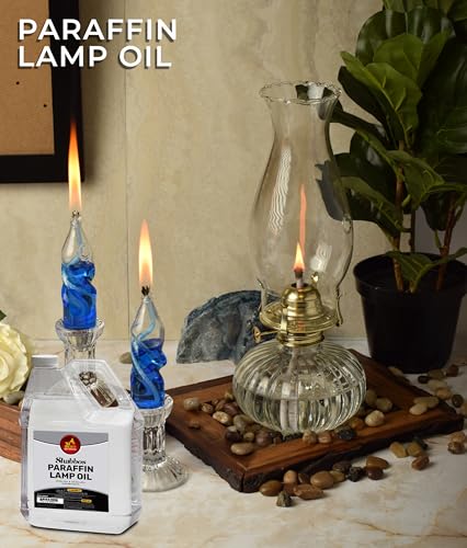 Ner Mitzvah 1 Gallon Paraffin Lamp Oil - Clear Smokeless & Odorless - 2 Pack for Indoor & Outdoor Use