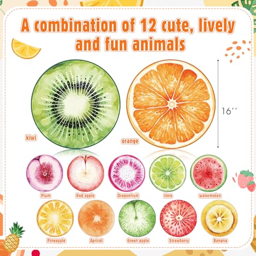 12-Piece Watercolor Fruit Carpet Circle Seats for Classroom Floor Mats