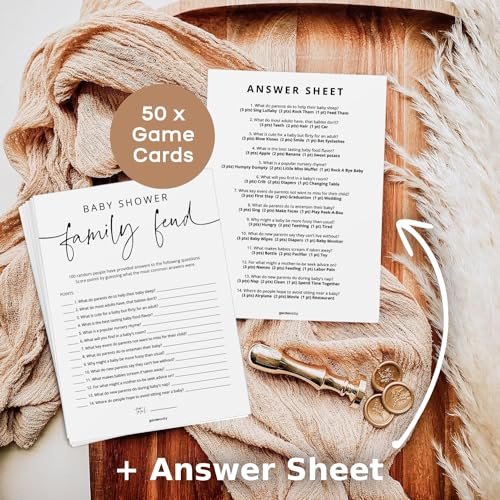 GardenCity Baby Shower Family Feud Game Cards – 50 Gender Neutral Activities