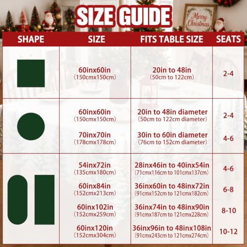 Christmas Tablecloth Tree Snowflake Rectangular 60x120 Inch Xmas Decor