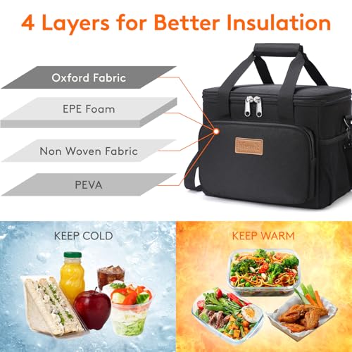 Lifewit Medium Lunch Bag, Insulated Box, Soft Cooler Cooling Tote for