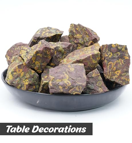 Natural Raw Fruit Jasper Rough Stones - 1 lb Bulk for Tumbling & Cabbing