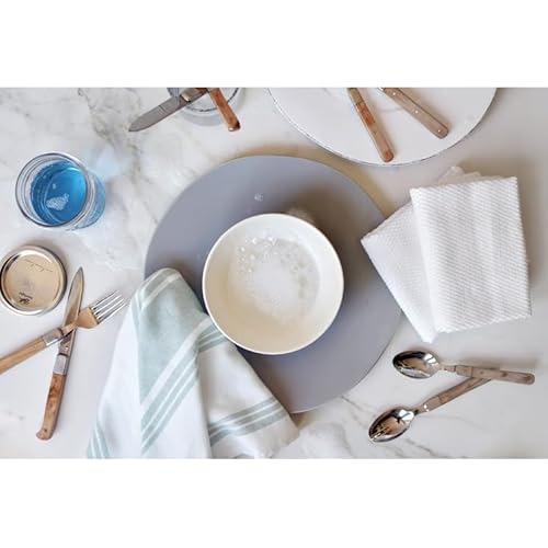 All-Clad Dual-Purpose Kitchen Towels: Highly Absorbent, Super Soft Long Lasting - 100% Cotton, 17"x30" Dish Towels for Cleaning & Drying Dishes, Pans, Glassware, or Countertops, (3-Pack), Rainfall