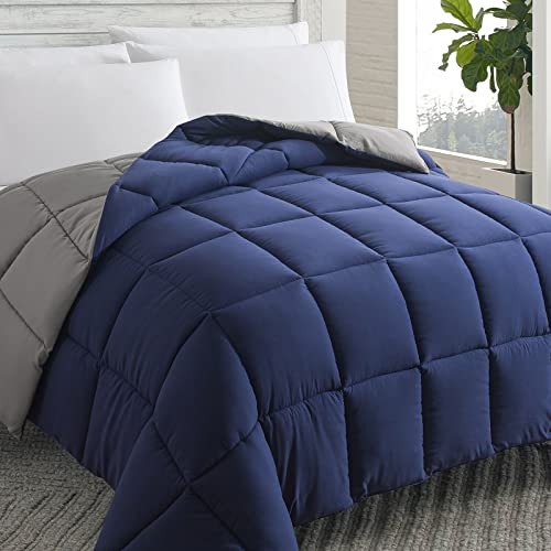 All Season Down Alternative Comforter - Reversible Blue/Grey Full Duvet Insert