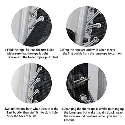 Universal Zero Gravity Chair Replacement Cord Kit - 4 Pack Elastic Bungee Laces