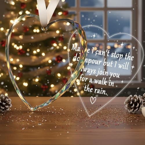 Rain Variation Heart Ornament – Encouragement Gift for Women with Inspirational Message