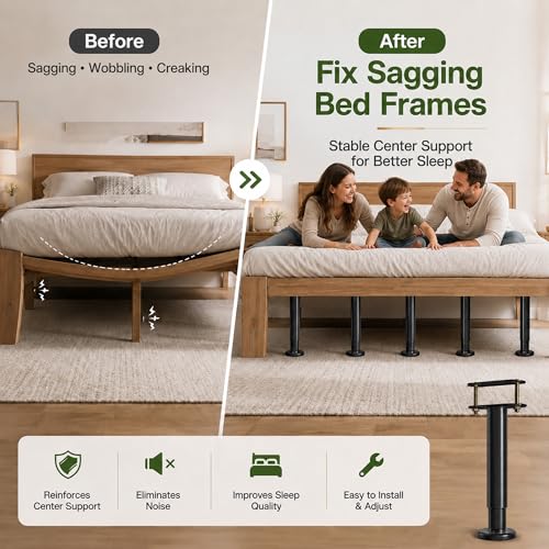 Adjustable Bed Frame Metal Support Legs, Slat Center Support (7"-12.6", 4 Pack)