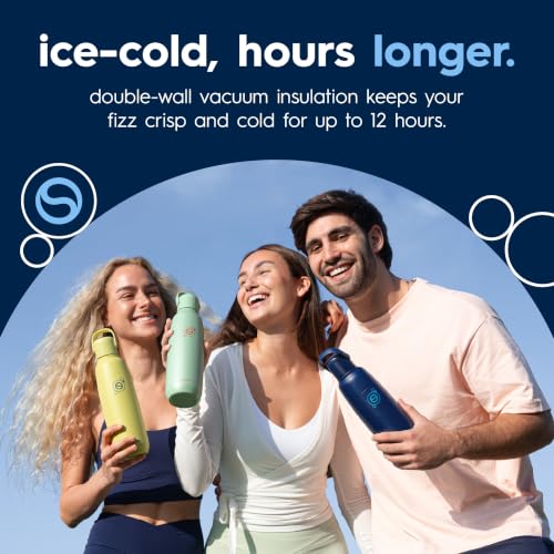 Insulated Stainless Steel Carbonated Water Bottle, 0.9L - Storm Blue