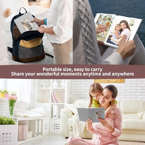 2-Pack 4x6 Linen Photo Album, Small Picture Book with Cover Window